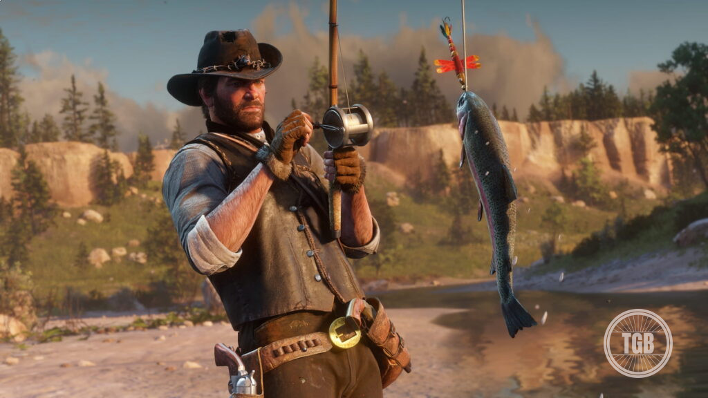 Arthur fishing in red dead redemption 2