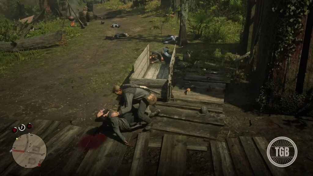 Looting dead bodies for valuables in red dead redemption 2